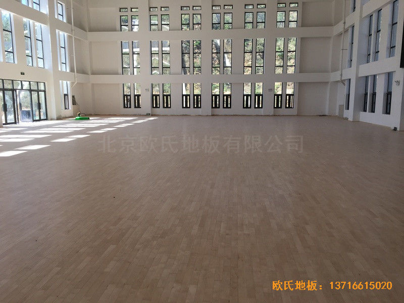 河南南陽南召縣天池電站運動館體育木地板鋪設案例4